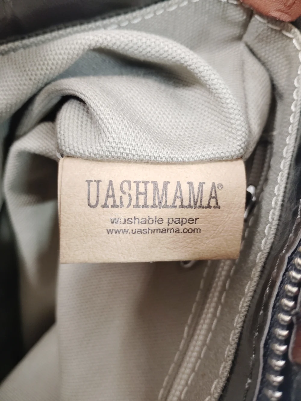 Uashmama Otti Stylish Metallic Dark Grey Crossbody Tote with Brown Handles